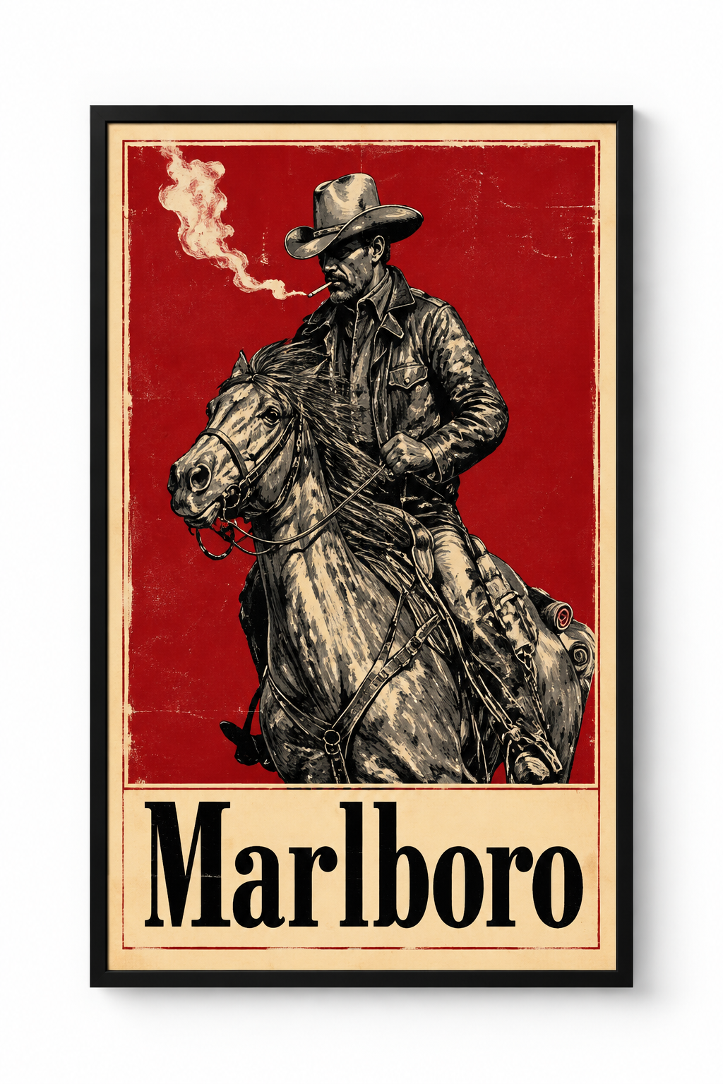 Tableaux Marlboro Vintage – 40 × 60 cm — Cowboy