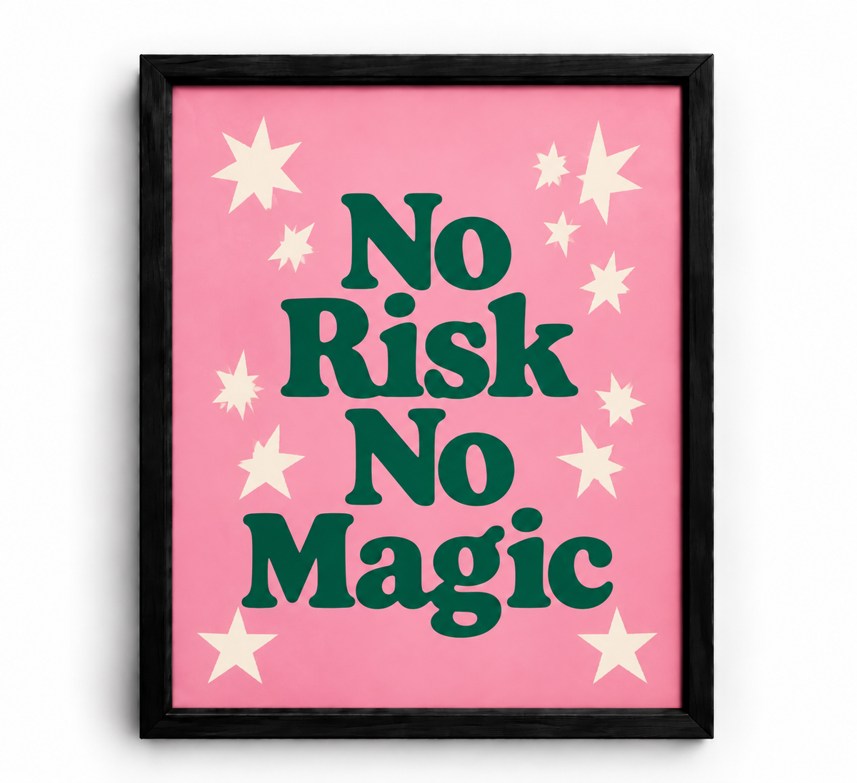Tableaux Pop & Messages – 30 × 45 cm — No Risk No Magic